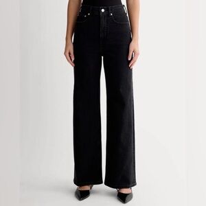 Everlane High Waist Wide Leg Sailor Jeans Black 27S
